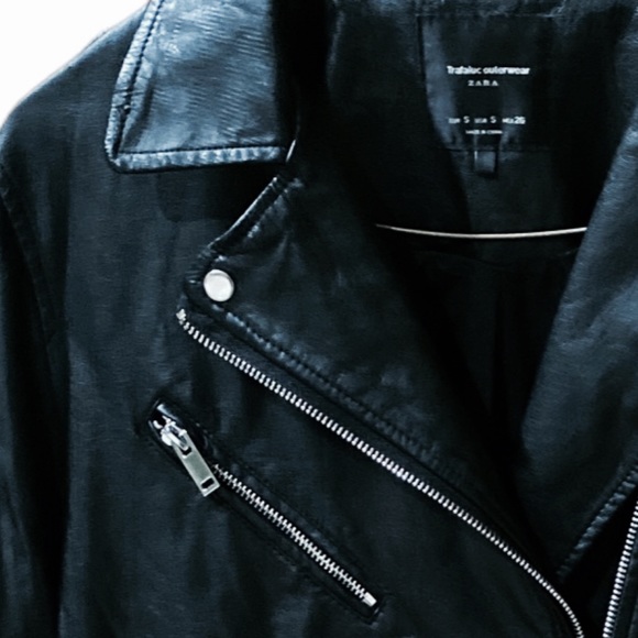 Zara Trafaluc Oversized Moto Faux Leather Jacket - Picture 8 of 16